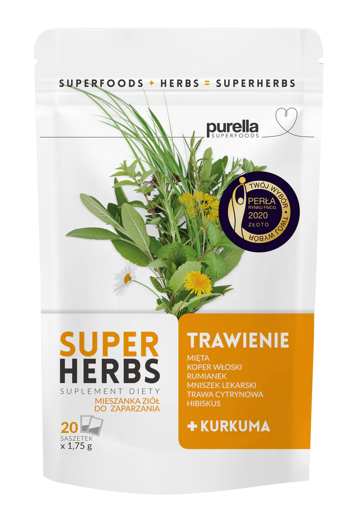 Urteblanding for fordøyelsen 35 g (20 poser x 1,75 g) Purella SUPERHERBS
