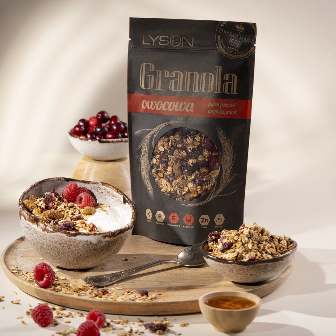 Fruktgranola med honning - og bipollen 300g