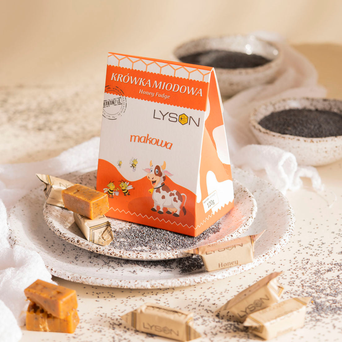Honningfudge - valmuefrø 120 g