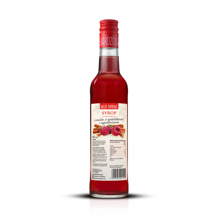 Raspberry syrup with cloves and cinnamon