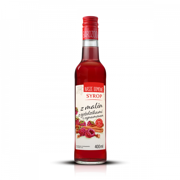 Raspberry syrup with cloves and cinnamon
