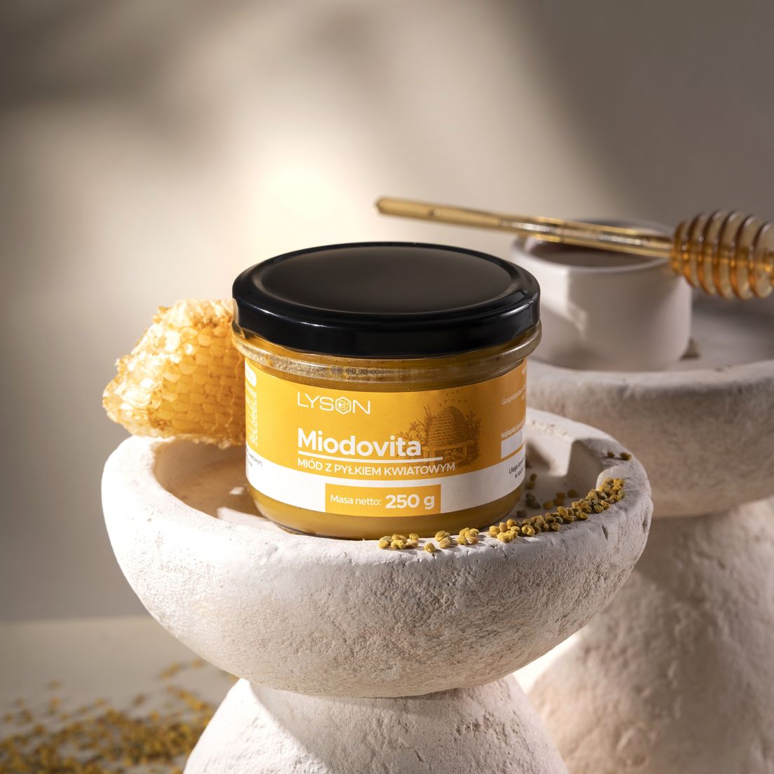 Honning med blomsterpollen - 250 g