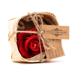 Bivokslys - rød rose i en kurv