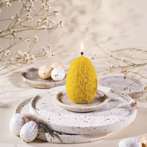 Bivokslys - egg med blomster medium